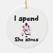 ホッケー私は彼女救の親を過ごす セラミックオーナメント (裏面)