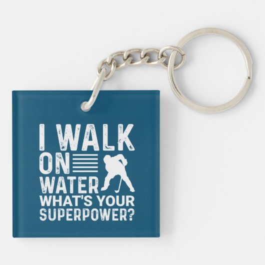 ホッケー私は水中を歩く キーホルダー (裏面)