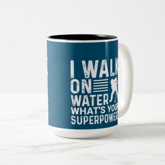 ホッケー私は水中を歩く ツートーンマグカップ (正面右)