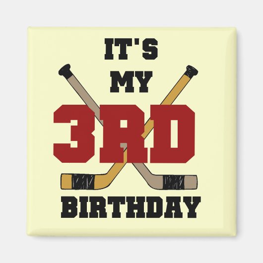 ホッケー第3回誕生日Tシャツとギフト マグネット (正面)