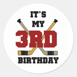 ホッケー第3回誕生日Tシャツとギフト ラウンドシール