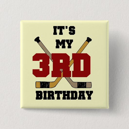ホッケー第3回誕生日Tシャツとギフト 缶バッジ (正面)