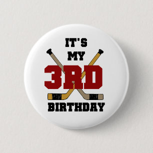 ホッケー第3回誕生日Tシャツとギフト 缶バッジ