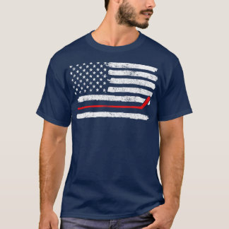 ホッケー米国国旗のヴィンテージ1 Tシャツ