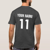 ホッケー言語文字アートTシャツ、バックプリント Tシャツ (裏面)