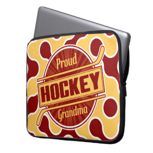 ホッケー誇りを持ったおばあちゃんラップトップスリーブケース ラップトップスリーブ