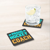 ホッケー誇りを持ったコーチ スクエアペーパーコースター (インサイチュ)