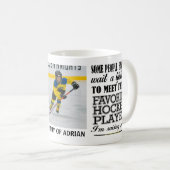 ホッケー誇りを持ったママ写真 コーヒーマグカップ (正面右)