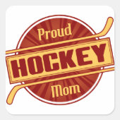 ホッケー誇りを持ったママ スクエアシール (正面)