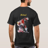 ホッケー誇りを持った父親の水彩名モダン Tシャツ (裏面)