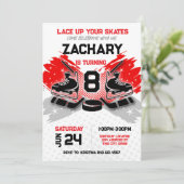 ホッケー誕生日の招待状RED 招待状 (スタンド正面)
