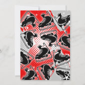 ホッケー誕生日の招待状RED 招待状 (裏面)