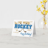 ホッケー誕生日カード – ライフニーズホッケー カード (黄色い花)