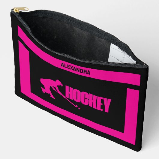 ホッケー誕生日ギフト、ホッケープレイヤーガール、 アクセサリーポーチ (見開き)