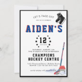 ホッケー誕生日パーティーの招待 招待状 (正面)