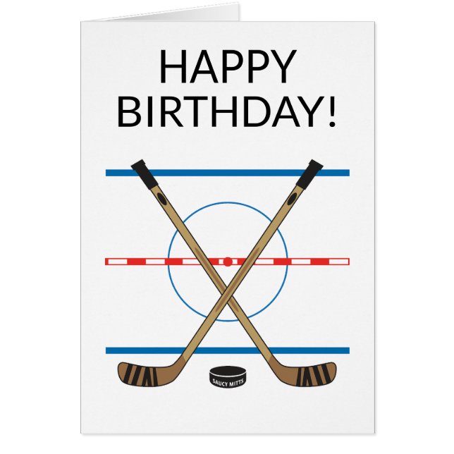 ホッケー誕生日ホッケースティックアットセンターアイス (正面)