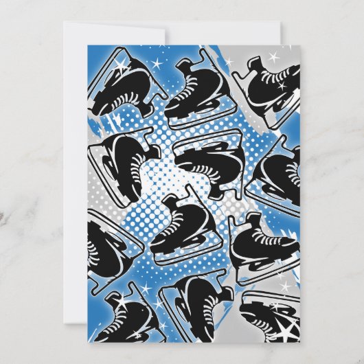 ホッケー誕生日招待状 | スケートで滑る招待状 招待状 (裏面)