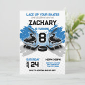 ホッケー誕生日招待状 | スケートの招待 招待状 (スタンド正面)