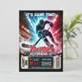 ホッケー誕生日招待状 | ホッケーチケットテーマ 招待状 (スタンド正面)