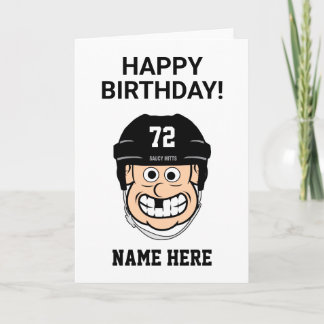 ホッケー誕生日漫画ホッケープレーヤーの名前 カード