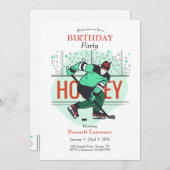 ホッケー誕生日 招待状 (正面/裏面)