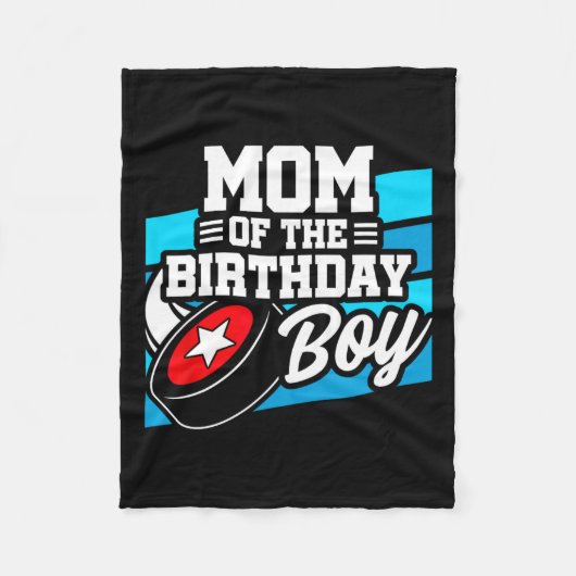 ホッケー誕生日-誕生日ママ – ボーイズ誕生 フリースブランケット (正面)