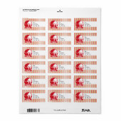 ホッケー赤と白プレーヤー，赤，オレンジ，緑 ラベル (フルシート)