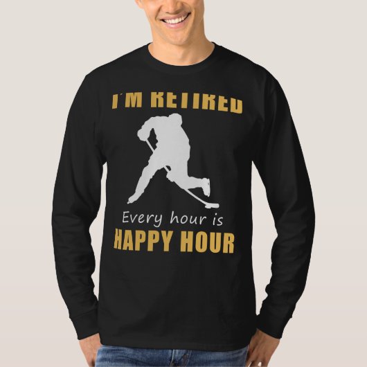 ホッケー退職したファンHappy Hour Tee - Puck Drop of Tシャツ (正面)