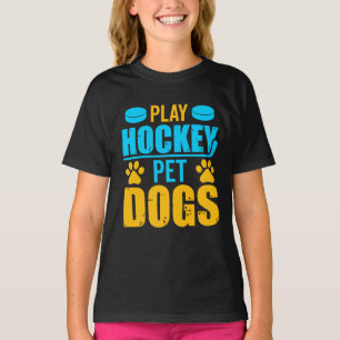 ホッケー遊ペット犬 Tシャツ