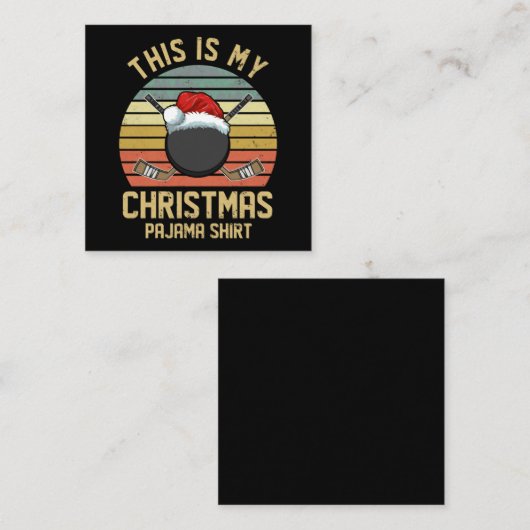 ホッケー選手おもしろいメリークリスマス検疫 スクエア名刺 (正面/裏面)