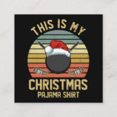 ホッケー選手おもしろいメリークリスマス検疫 スクエア名刺 (正面)