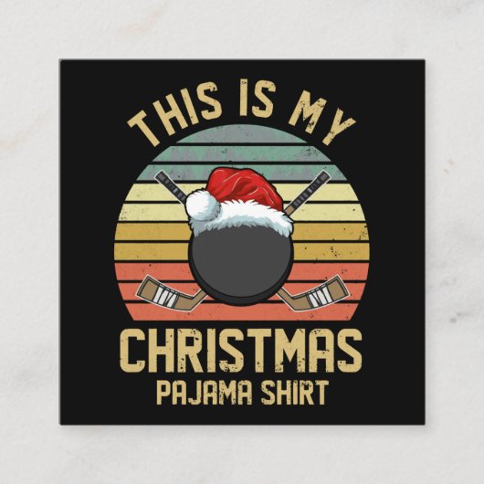 ホッケー選手おもしろいメリークリスマス検疫 スクエア名刺 (正面)