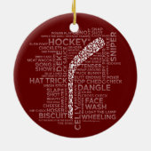 ホッケー選手と俗語 セラミックオーナメント (裏面)