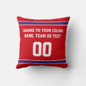 ホッケー選手のための赤く白くおよび青のホッケーの枕 クッション (裏面)