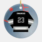 ホッケー選手のジャージーのオーナメント セラミックオーナメント (裏面)