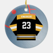 ホッケー選手のジャージーのオーナメント セラミックオーナメント (裏面)
