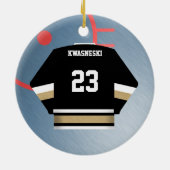 ホッケー選手のジャージーのオーナメント セラミックオーナメント (裏面)