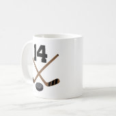 ホッケー選手のジャージーの第14ギフト コーヒーマグカップ (正面左)