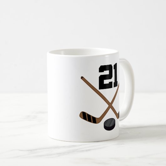 ホッケー選手のジャージーの第21ギフト コーヒーマグカップ (正面右)