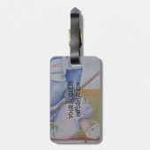 ホッケー選手のパーソナライズな荷物のラベル ラゲッジタグ (裏面縦)