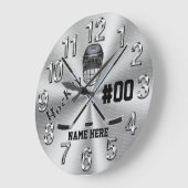 ホッケー選手の素晴らしいギフトのためのホッケーの時計 ラージ壁時計 (傾斜)