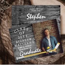 ホッケー選手 スポーツ ラスティック フォト 卒業 招待状