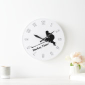 ホッケー選手-冬季スポーツ ラージ壁時計 (ホーム)