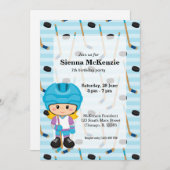 ホッケー選手 招待状 (正面/裏面)