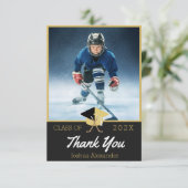 ホッケー選手 現代の写真 卒業クラス サンキューカード (スタンド正面)