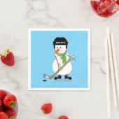 ホッケー雪だるまクリスマス スタンダードカクテルナプキン (インサイチュ)