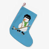 ホッケー雪だるまホッケースティック&スケーツクリスマス スモールクリスマスストッキング (正面 (吊り時))