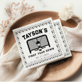 ホッケー1年目を切る1歳の誕生日紙 スタンダードカクテルナプキン