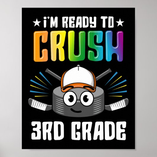 ホッケー3年生新学期ボーイズキッズガールズテ ポスター (正面)