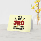 ホッケー3歳の誕生日Tシャツと贈り物 カード (黄色い花)